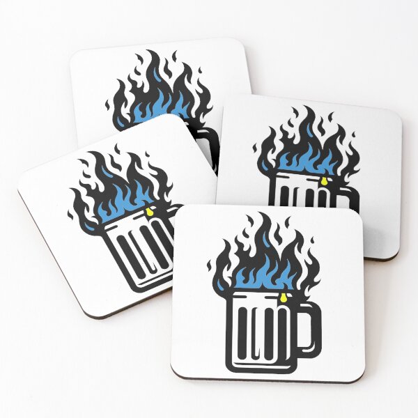 Item preview, Glass Mug on Fire Artistic Light Blue designed and sold by Andrew Frelas.