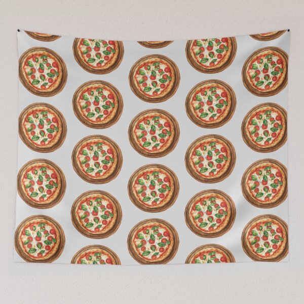 Item preview, Whole Round Pizza Margherita Served On A Wooden Board designed and sold by Alicia Chee.