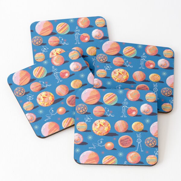 Item preview, Crashed moons of Jupiter pattern orange on blue designed and sold by colorofmagic.