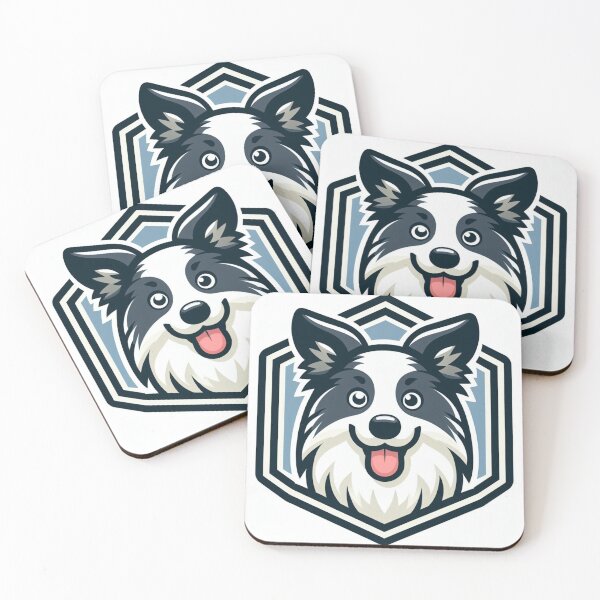 Item preview, Border Collie Black And White Herding Dog Cartoon Happy Smiling designed and sold by CoffeeIsATrip.