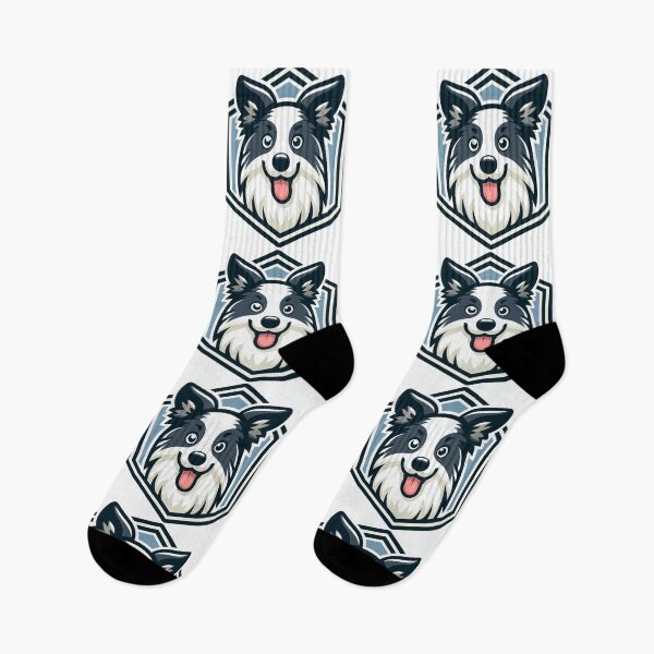 Item preview, Border Collie Black And White Herding Dog Cartoon Happy Smiling designed and sold by CoffeeIsATrip.