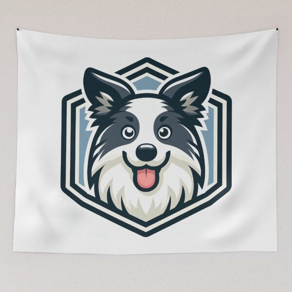 Item preview, Border Collie Black And White Herding Dog Cartoon Happy Smiling designed and sold by CoffeeIsATrip.