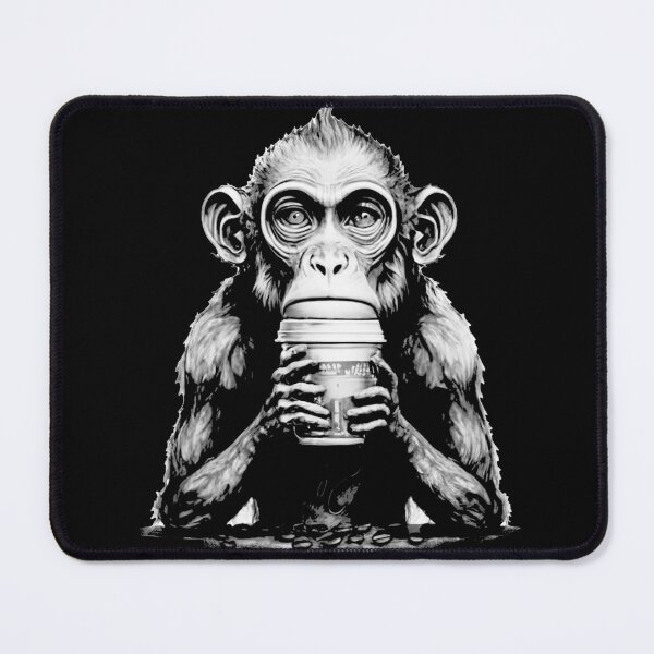 Item preview, Tired Monkey drinking a coffee designed and sold by Szkicerka.