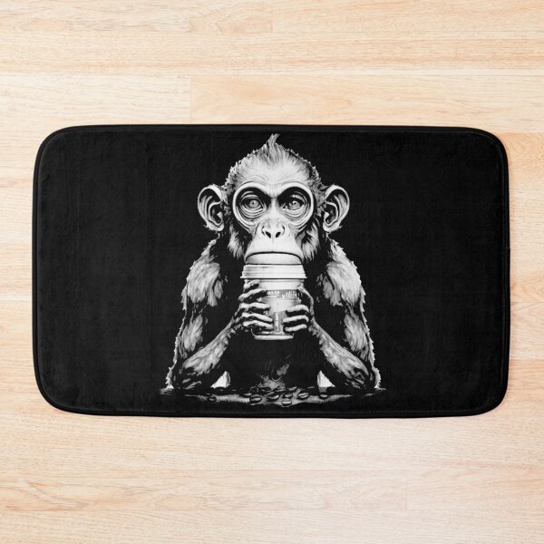Item preview, Tired Monkey drinking a coffee designed and sold by Szkicerka.