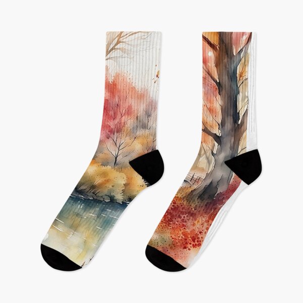 Item preview, Autumn landscape in watercolor designed and sold by LilithsDesires.