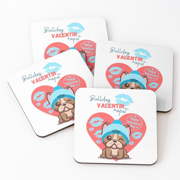 Item preview, Bulldog valentin napot | Fiús kék | Francia Bulldog designed and sold by Twinmommy Store.