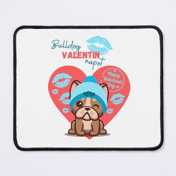Item preview, Bulldog valentin napot | Fiús kék | Francia Bulldog designed and sold by Twinmommy Store.