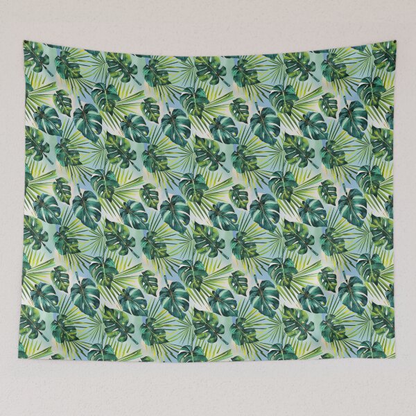 Item preview, watercolor Monstera Leaf pattern, Palm Green Nature Painterly Seamless Painting designed and sold by sadedream.