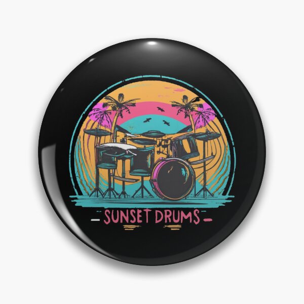 Item preview, Vintage colors sunset and skates drums designed and sold by desinganddecor.