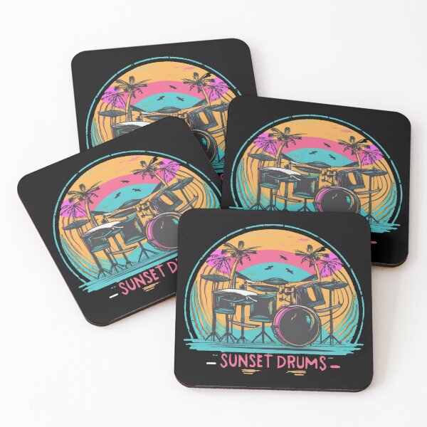 Item preview, Vintage colors sunset and skates drums designed and sold by desinganddecor.