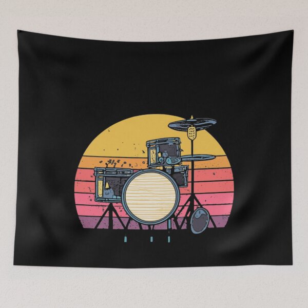 Item preview, Vintage colors sunset and skates drums designed and sold by desinganddecor.