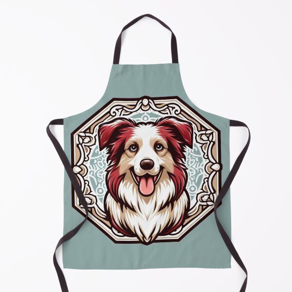 Item preview, Border Collie Red And White Herding Dog Cartoon Smiling Illustration designed and sold by CoffeeIsATrip.