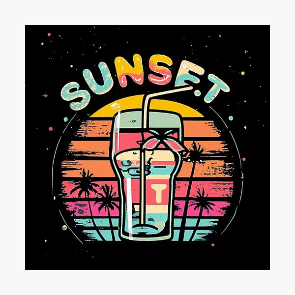 Item preview, Vintage colors sunset and skates drums designed and sold by desinganddecor.