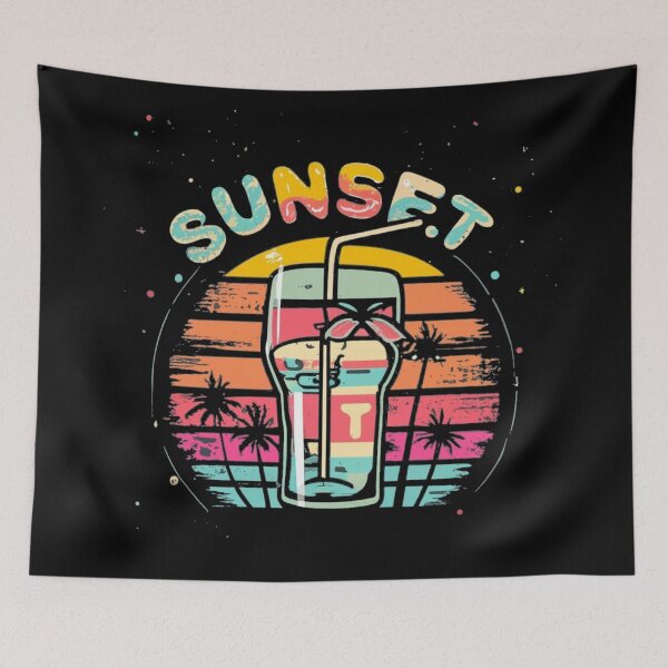 Item preview, Vintage colors sunset and skates drums designed and sold by desinganddecor.