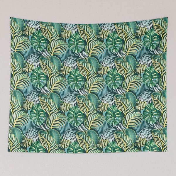 Item preview, Watercolor Monstera Leaf pattern, Palm Green Nature Painterly Seamless Painting designed and sold by sadedream.