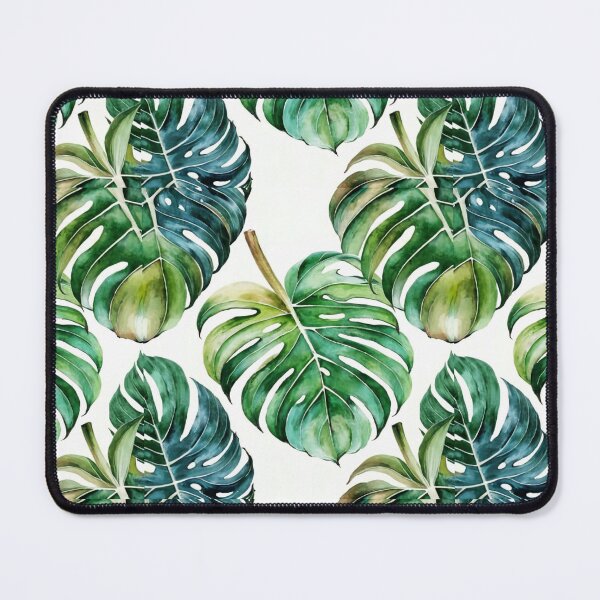 Item preview, Watercolor Monstera Leaf pattern, Palm Green Nature Painterly Seamless Painting designed and sold by sadedream.