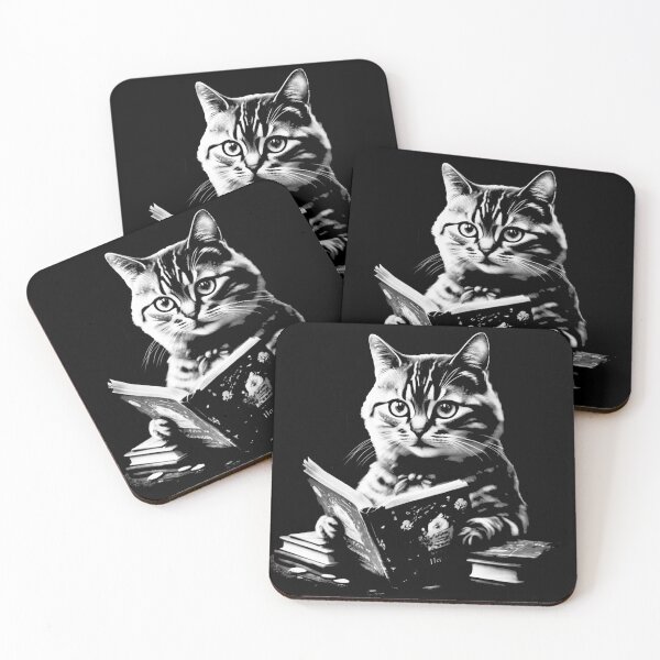 Item preview, Cat reading a book designed and sold by Szkicerka.
