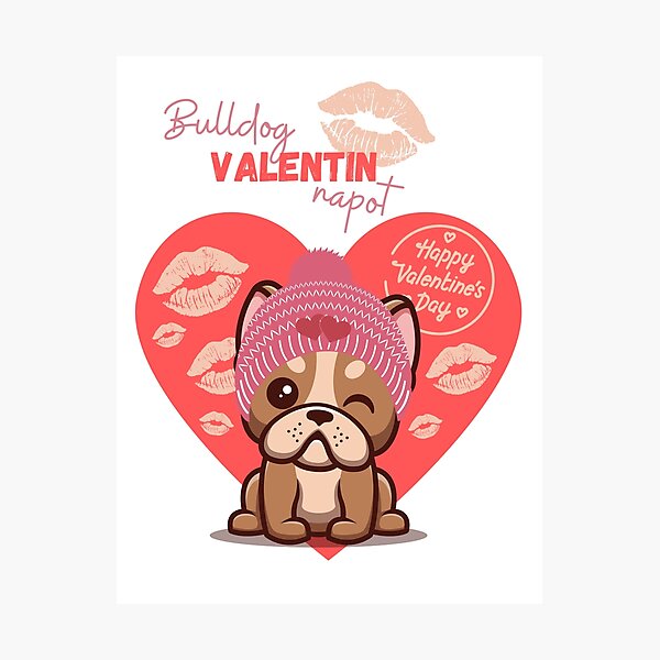 Item preview, Bulldog valentin nap | Pink/Lányos | Francia Bulldog designed and sold by Twinmommy Store.