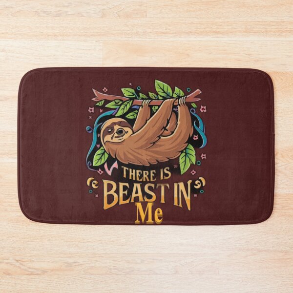 Item preview, Sloth hanging on a branch with the text ' There is beast in me' designed and sold by Tomasz  Siennicki.