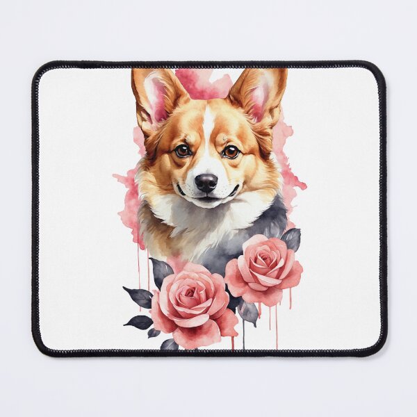 Item preview, Cute corgi and roses designed and sold by Анна Зонова.
