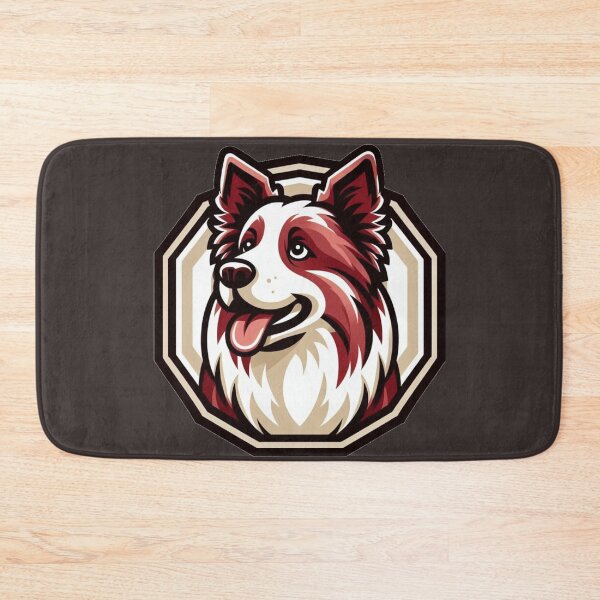 Item preview, Border Collie Red And White Herding Dog Cartoon Smiling Illustration designed and sold by CoffeeIsATrip.