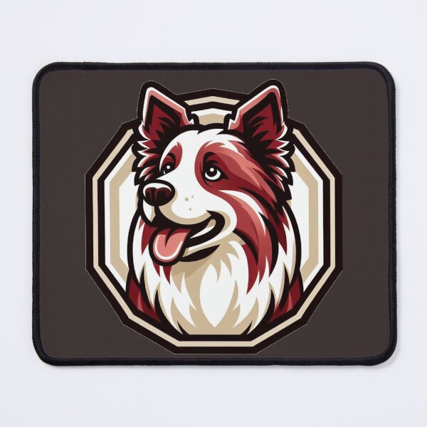 Item preview, Border Collie Red And White Herding Dog Cartoon Smiling Illustration designed and sold by CoffeeIsATrip.
