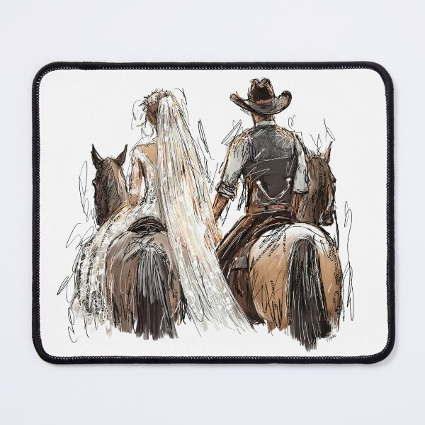 Item preview, Western Bride and Groom on Horses designed and sold by TraceyMackieArt.