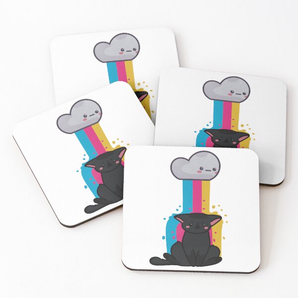 Item preview, CMYK Rainbow and Black Cat designed and sold by FelineEmporium.