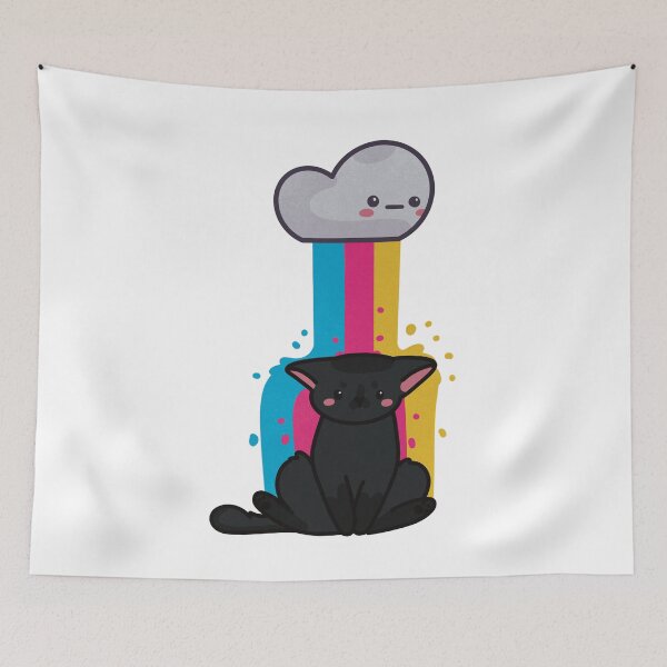 Item preview, CMYK Rainbow and Black Cat designed and sold by FelineEmporium.