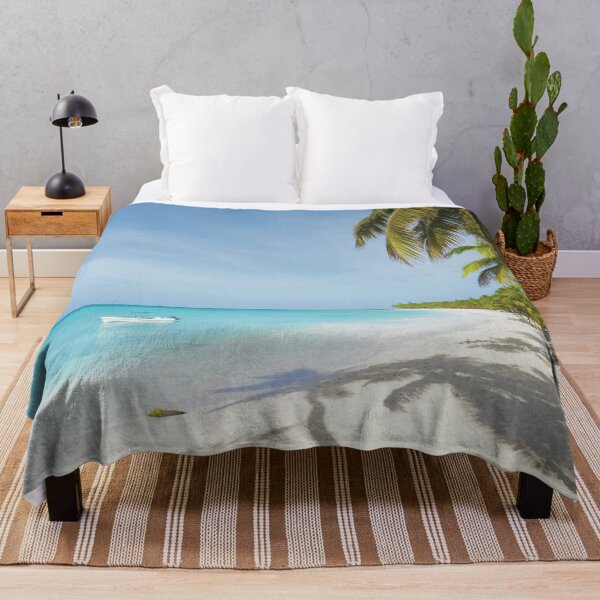 Item preview, Boat On The Turquoise Waters Of A Caribbean Beach In The Dominican Republic designed and sold by RelaxingEscapes.