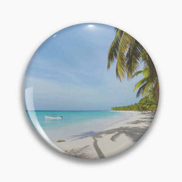 Item preview, Boat On The Turquoise Waters Of A Caribbean Beach In The Dominican Republic designed and sold by RelaxingEscapes.