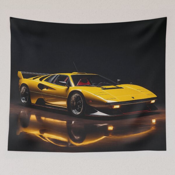 Item preview, Yellow sports car at night designed and sold by Roland Mitterbauer.