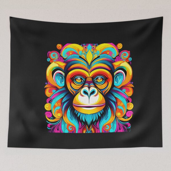 Item preview, Colorful monkey face designed and sold by Creative.Shop.