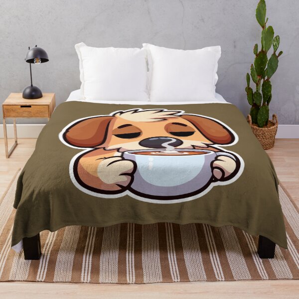 Item preview, Cartoon Dog Drinking Coffee 2 | Pets and Animals for Men and Women t-shirt designed and sold by panchiTWO.