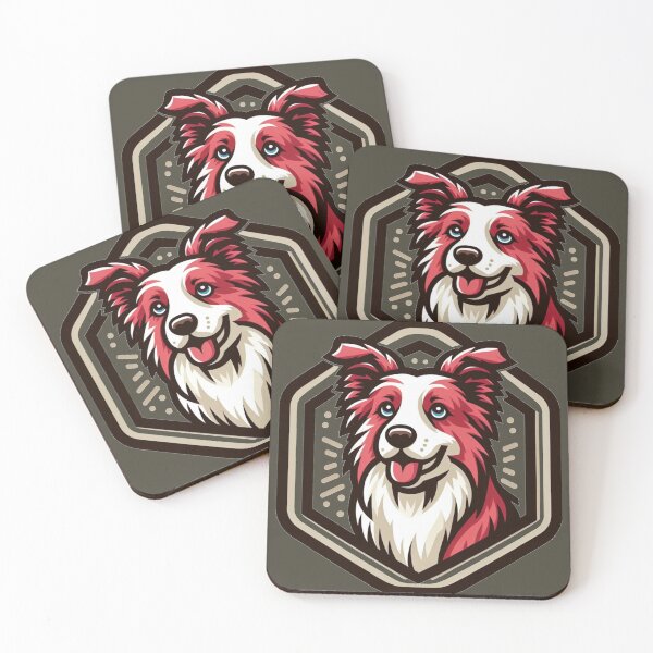 Item preview, Border Collie Red And White Herding Dog Cartoon Smile Illustration designed and sold by CoffeeIsATrip.