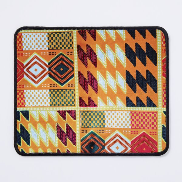 Item preview, Colourful orange and black kente  print designed and sold by textileprint.