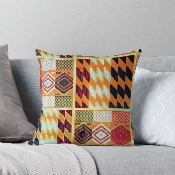 Item preview, Colourful orange and black kente  print designed and sold by textileprint.