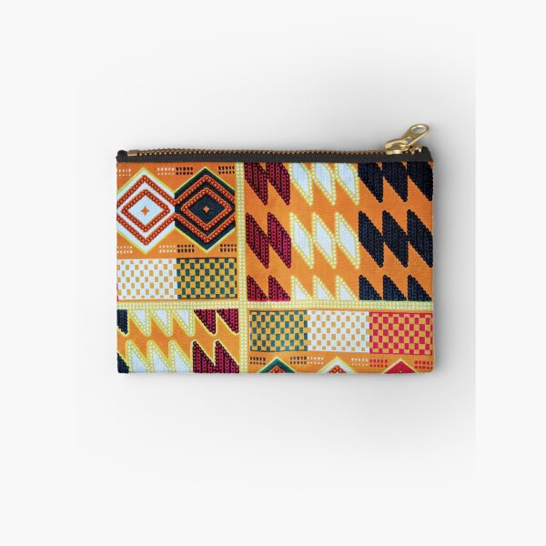 Item preview, Colourful orange and black kente  print designed and sold by textileprint.