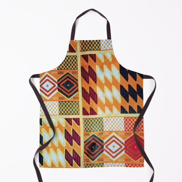Item preview, Colourful orange and black kente print designed and sold by textileprint.