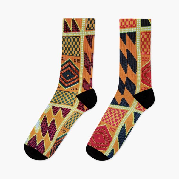 Item preview, Colourful orange and black kente  print designed and sold by textileprint.