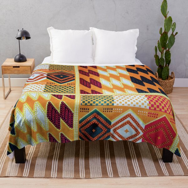 Item preview, Colourful orange and black kente print designed and sold by textileprint.