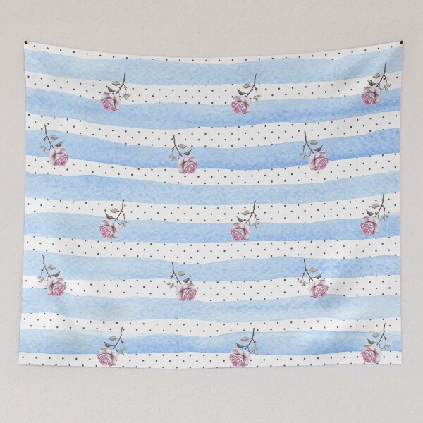 Item preview, Polka Dots n Stripes Pink Roses Pattern designed and sold by ClaudiaFlores.