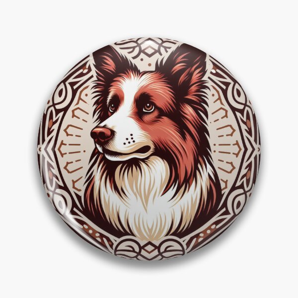Item preview, Border Collie Red And White Herding Dog Illustration Prick Eared designed and sold by CoffeeIsATrip.