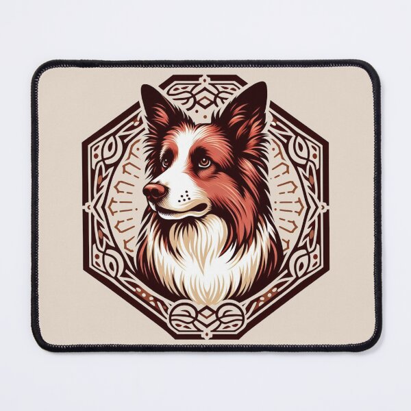 Item preview, Border Collie Red And White Herding Dog Illustration Prick Eared designed and sold by CoffeeIsATrip.