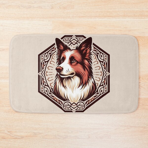 Item preview, Border Collie Red And White Herding Dog Illustration Prick Eared designed and sold by CoffeeIsATrip.
