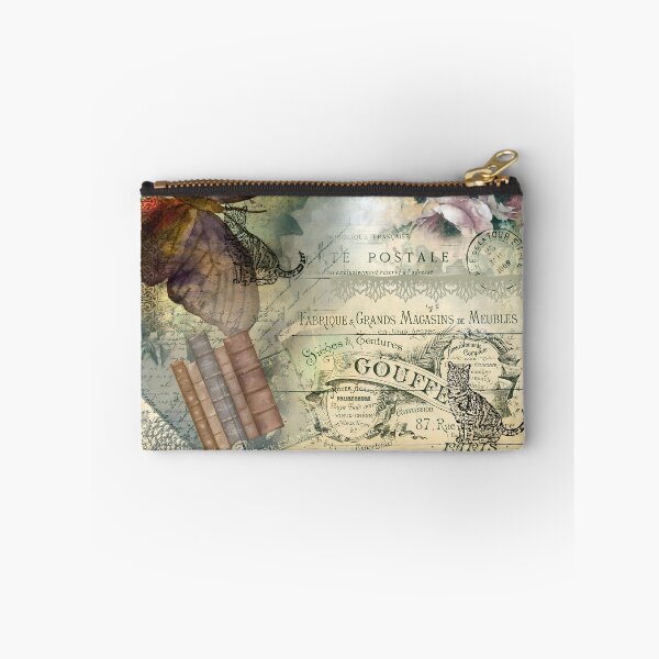 Item preview, Vintage Montage of Old Books, Watercolor Butterflies, Text, Script Handwriting and a Cat designed and sold by Hanlar.