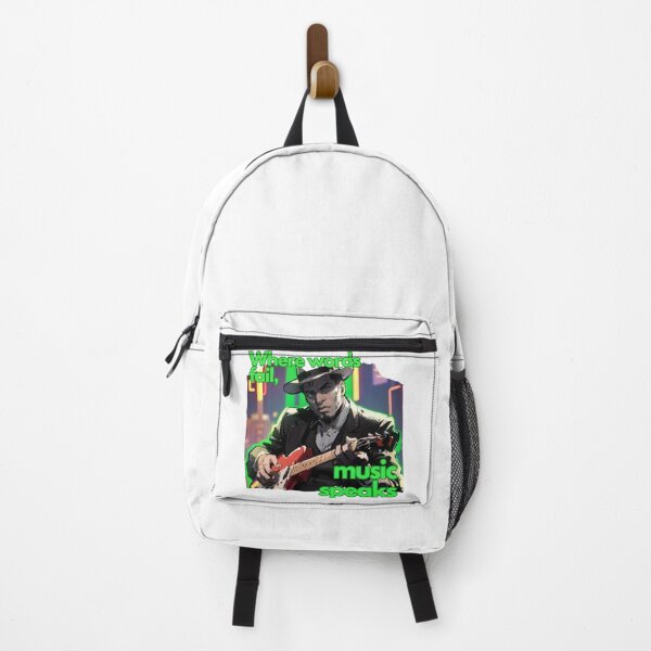 Item preview, Where words fail, music speaks - anime blues rock musician - green designed and sold by TheRubberOnion.