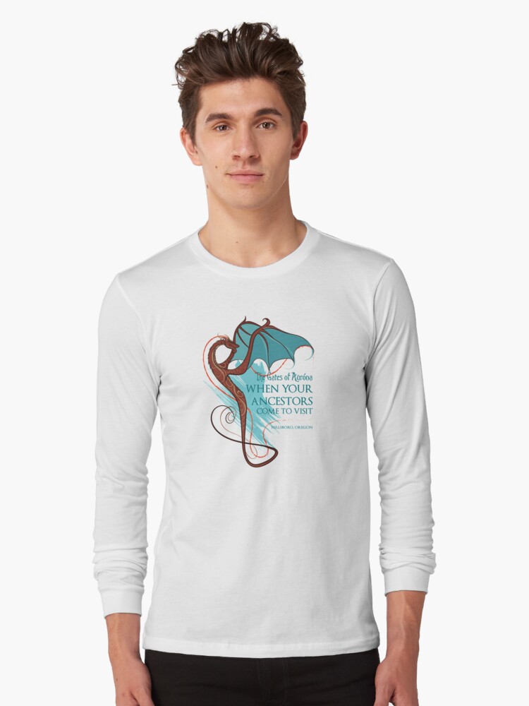 Thumbnail 1 of 5, Long Sleeve T-Shirt, The Gates of Aurona - Ancestors Visit designed and sold by TonyaMacalino.