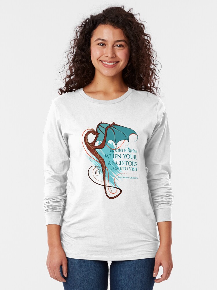 Thumbnail 2 of 5, Long Sleeve T-Shirt, The Gates of Aurona - Ancestors Visit designed and sold by TonyaMacalino.