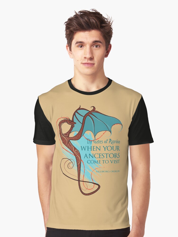 Thumbnail 1 of 5, Graphic T-Shirt, The Gates of Aurona - Ancestors Visit designed and sold by TonyaMacalino.